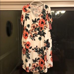 Size Large Reb & J. 220 white floral dress